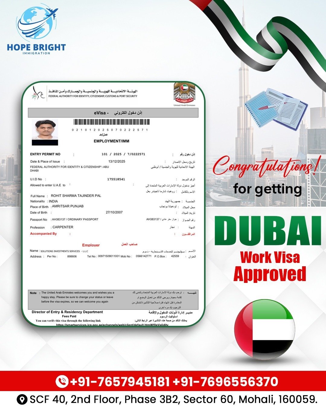 Client Testimonial & Visa Approval
